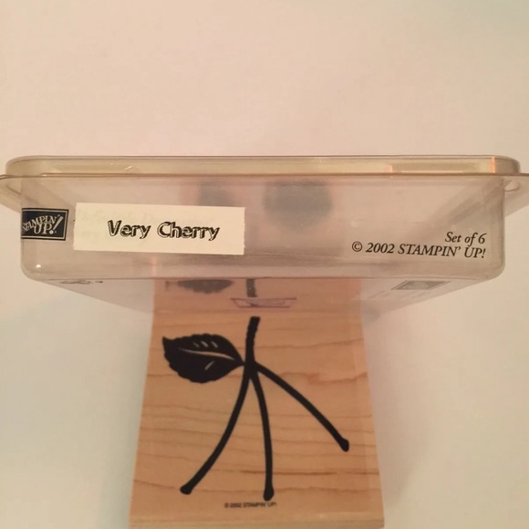 Stampin’ Up Very cherry set of 6 wood mounted stamps Cherries Cherry Stems ECU - Picture 5 of 6